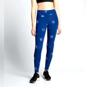 Terez Navy Blue Foil Star Leggings (medium)